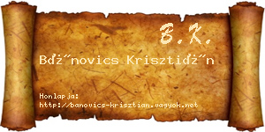 Bánovics Krisztián névjegykártya